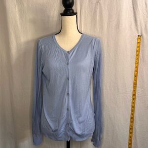 Light Blue Button-Up Cardigan